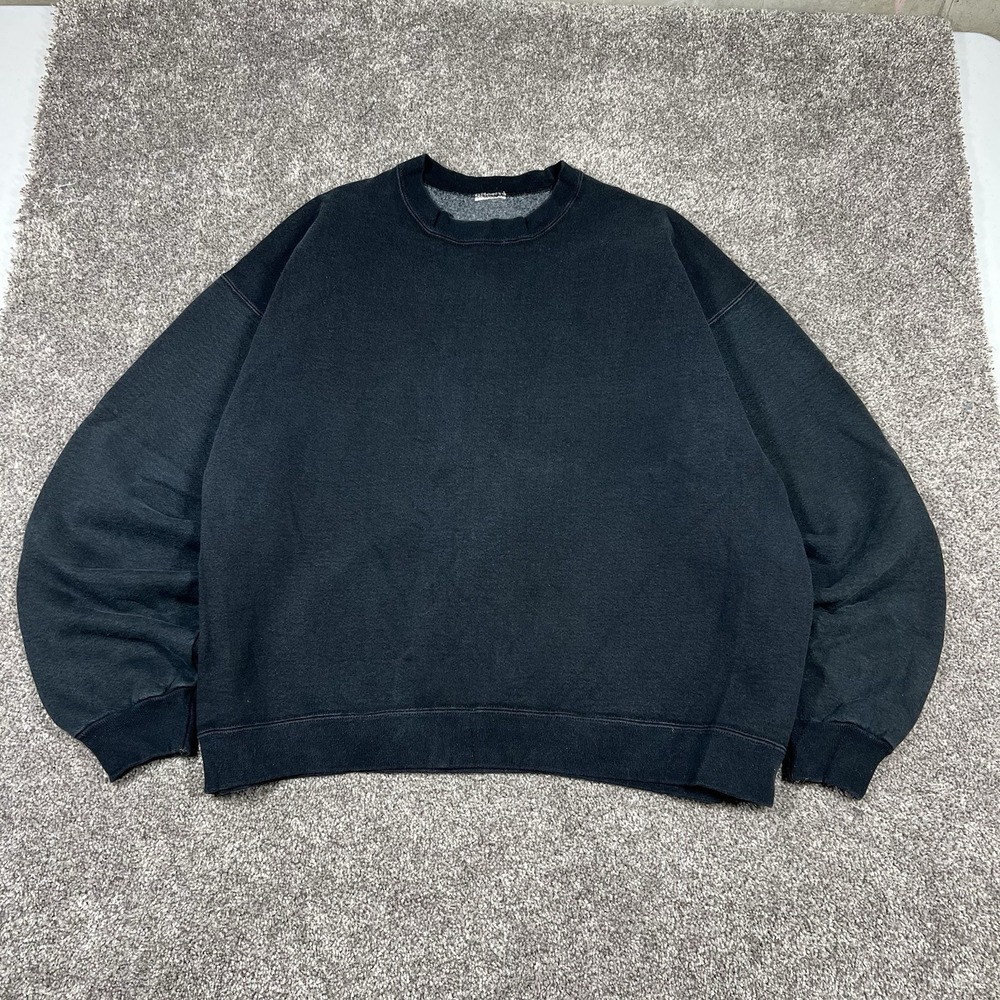 Vintage 90s Russell Athletic Crewneck Sweatshirt Mens XL Faded Black Blank
